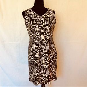 John Roberts animal print sleeveless dress